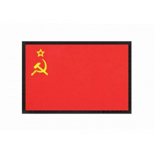 Нашивка PVC/ПВХ с велкро "Флаг СССР" размер 60х40 красный на черном